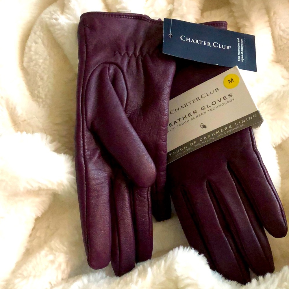 BNWT Cute color  leather and cashmere gloves